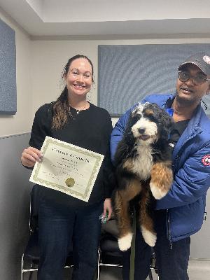 Happy customer for Puppy Manners Class in Chicago