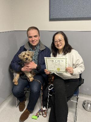 Happy customer for Intermediate Manners Class in Chicago